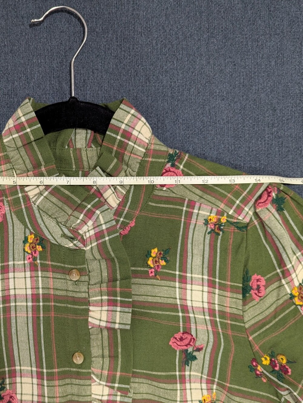 NWT Sezane Chlo Shirt Flowery Embroidery Tiles Fields - Picture 6 of 8
